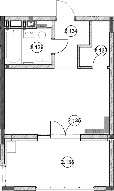 Студия, 28.6 м², 2/5 этаж, ЖК «Эден Ривьера»