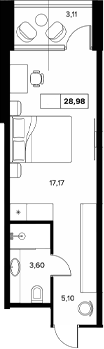 Продается 1-комн. квартира, 25.87 м²