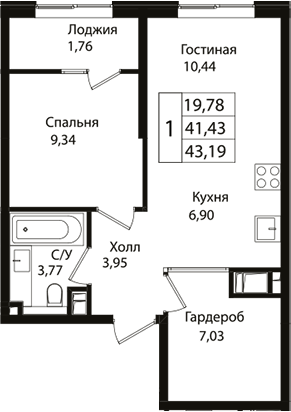 Продается 2-комн. квартира, 40.9 м²