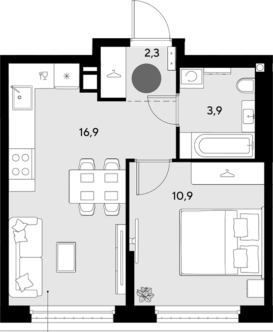 Продается 2-комн. квартира, 34 м²