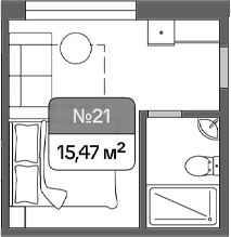 Студия, 15.47 м², 1/2 этаж, ЖК «Новая верста»