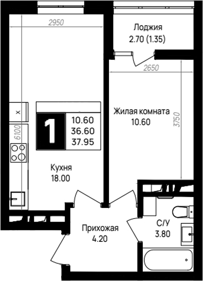 1-комн. На высоком берегу