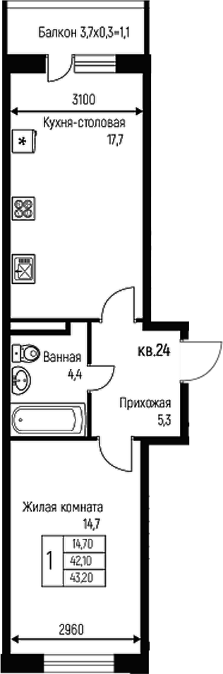 2-комн. Nova Vita