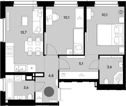 Продается 2-комн. квартира, 51 м²