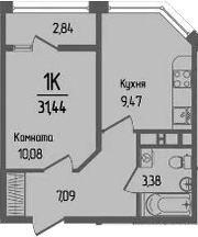 Продается 1-комн. квартира, 30.02 м²