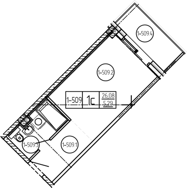 Продается 1-комн. квартира, 26.08 м²