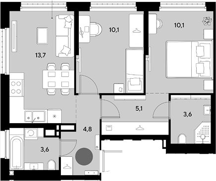 Продается 2-комн. квартира, 51 м²