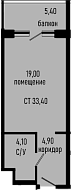 Студия, 28 м², 1/8 этаж, ЖК «Курортный отель Алеан Селект Агой»