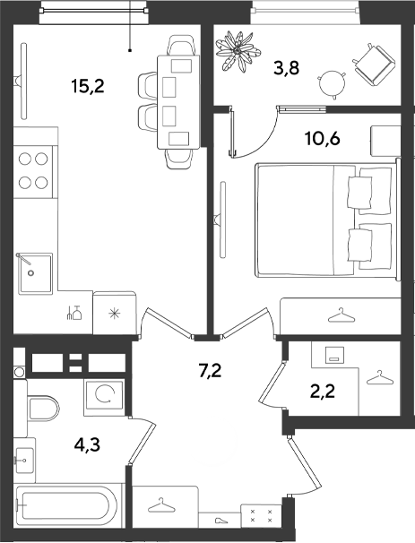 Продается 1-комн. квартира, 39.5 м²