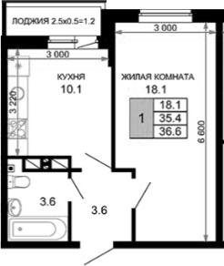 Продается 1-комн. квартира, 35.4 м²