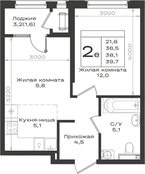 2-комн. Нагория