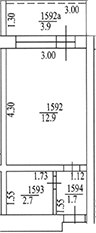 Студия, 17.3 м², 14/15 этаж, ЖК «Фрегат»