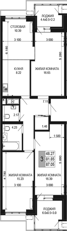 Продается 3-комн. квартира, 81.85 м²