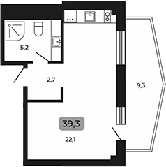 Студия, 30 м², 4/6 этаж, ЖК «Апарт-отель Мореоль»