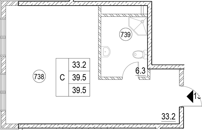 Студия, 39.5 м², 7/10 этаж, ЖК «Cosmos Park Hotel Macesta»