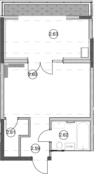 Студия, 28.6 м², 2/5 этаж, ЖК «Эден Ривьера»
