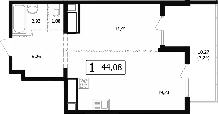 Продается 2-комн. квартира, 37.71 м²