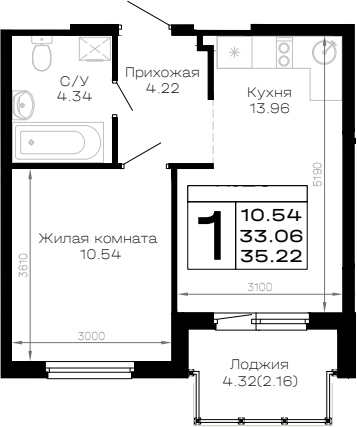 1-комн. Усадьба Гостагаевская