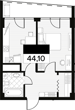 Объект, 44.1 м², 4/14 этаж, ЖК «Горизонт. AVA Сочи»