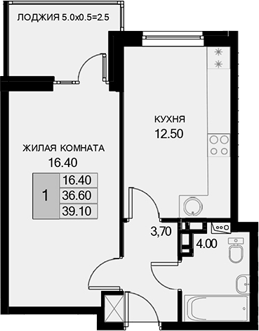 Продается 1-комн. квартира, 36.6 м²