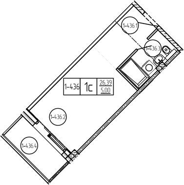 Продается 1-комн. квартира, 26.39 м²
