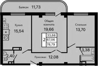 Продается 3-комн. квартира, 67.06 м²