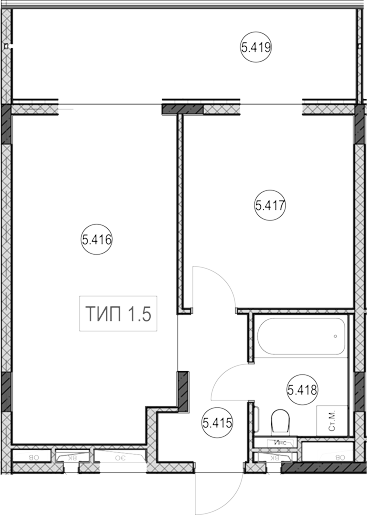 Продается 1-комн. квартира, 38.7 м²