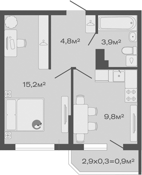Продается 1-комн. квартира, 33.7 м²