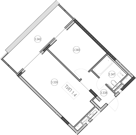 1-комн., 40.9 м², 2/9 этаж, ЖК «ГК Сан Гарден Хотел&СПА»