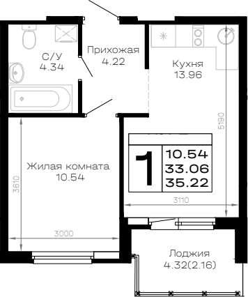 1-комн. Усадьба Гостагаевская