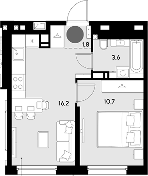 Продается 2-комн. квартира, 32.3 м²