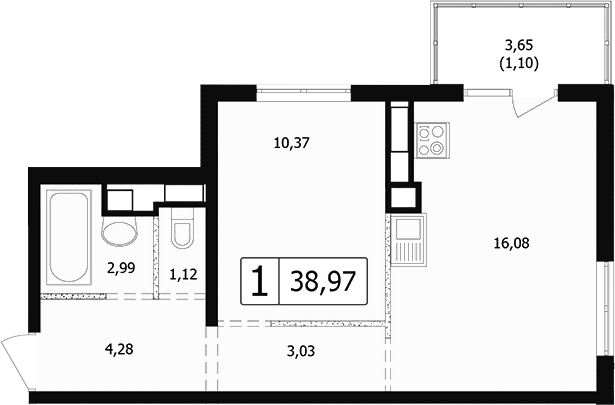 Продается 2-комн. квартира, 36.7 м²