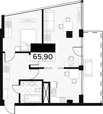 Объект, 65.9 м², 5/14 этаж, ЖК «Горизонт. AVA Сочи»