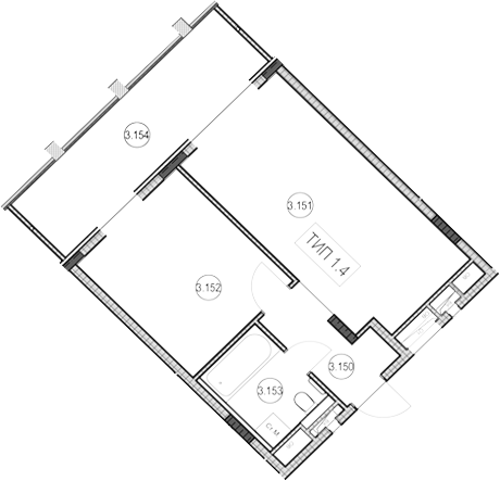 1-комн., 40.8 м², 1/9 этаж, ЖК «ГК Сан Гарден Хотел&СПА»