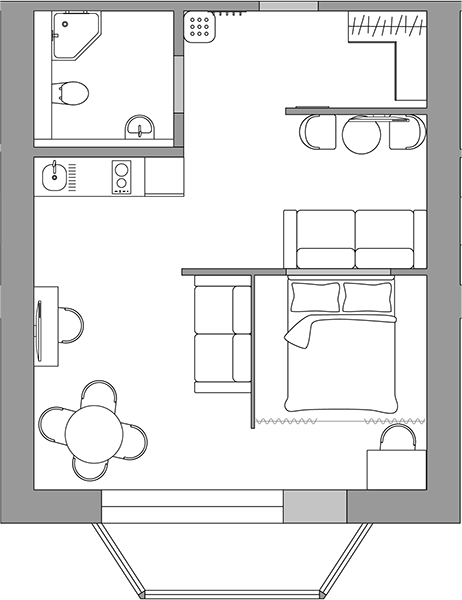 Студия, 50 м², 3/3 этаж, ЖК «СПА-отель Ахтари»
