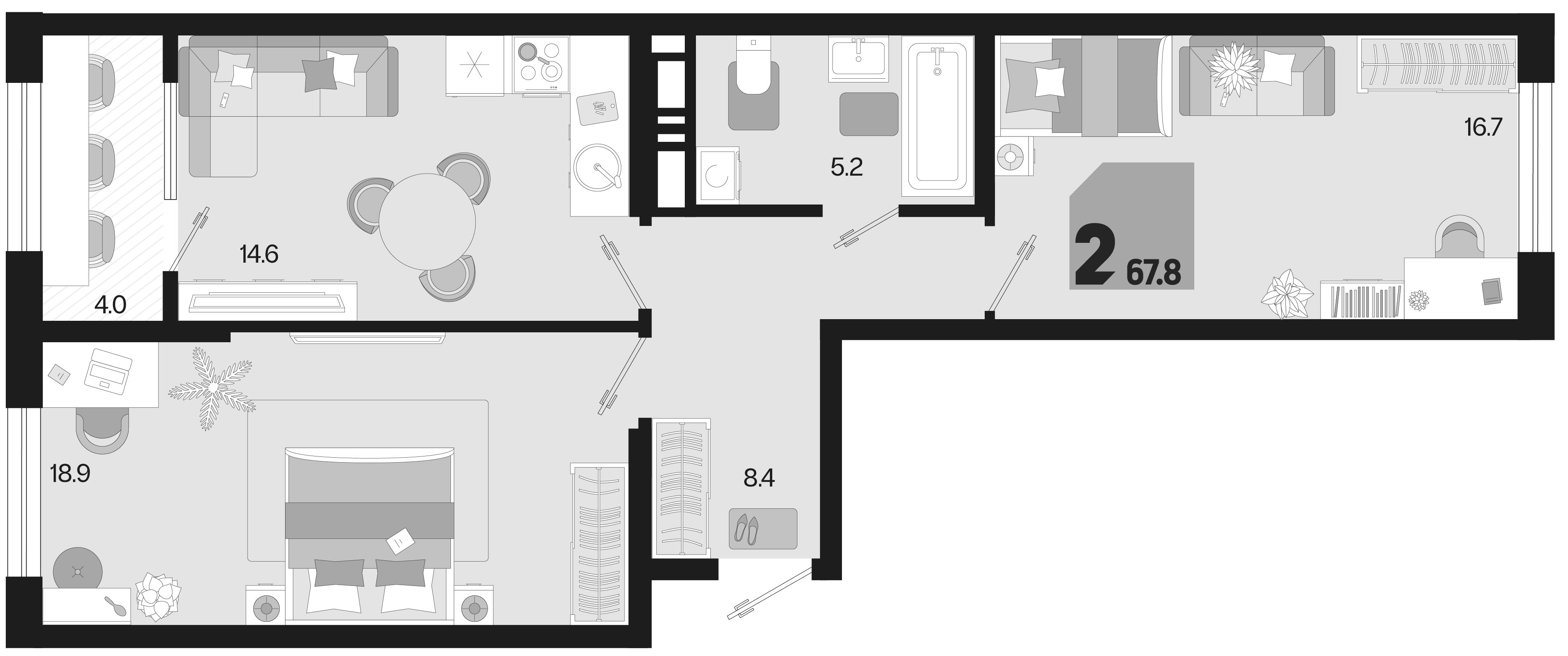 Продается 2-комн. квартира, 63.8 м²