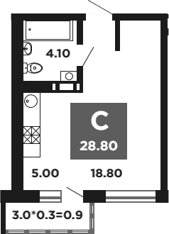 Студия, 27.9 м², 11/14 этаж, ЖК «НЕО-квартал Красная площадь»
