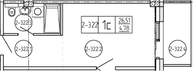 Студия, 26.51 м², 3/9 этаж, ЖК «Лучи»