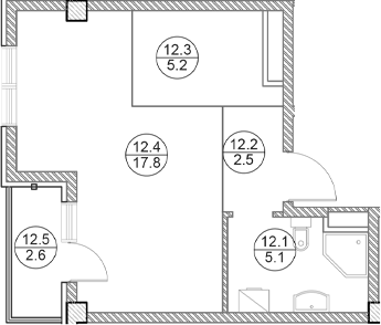 Студия, 29.8 м², 5/7 этаж, ЖК «Оливия»