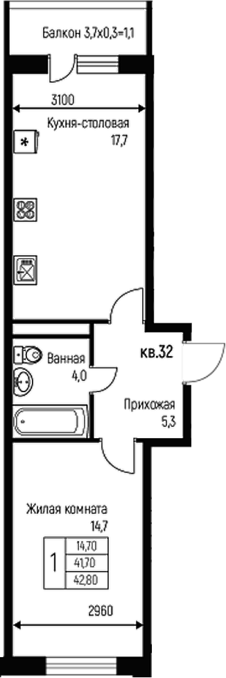 2-комн. Nova Vita