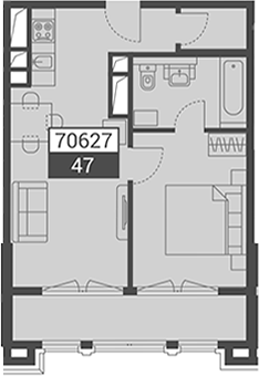 Продается 1-комн. квартира, 47 м²