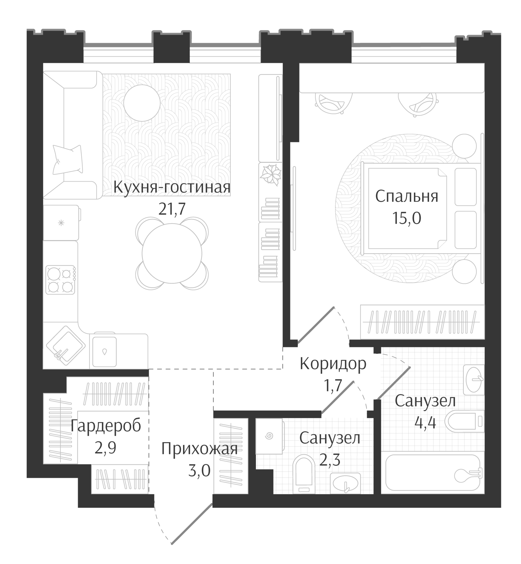 2-комн. Брют Резиденс