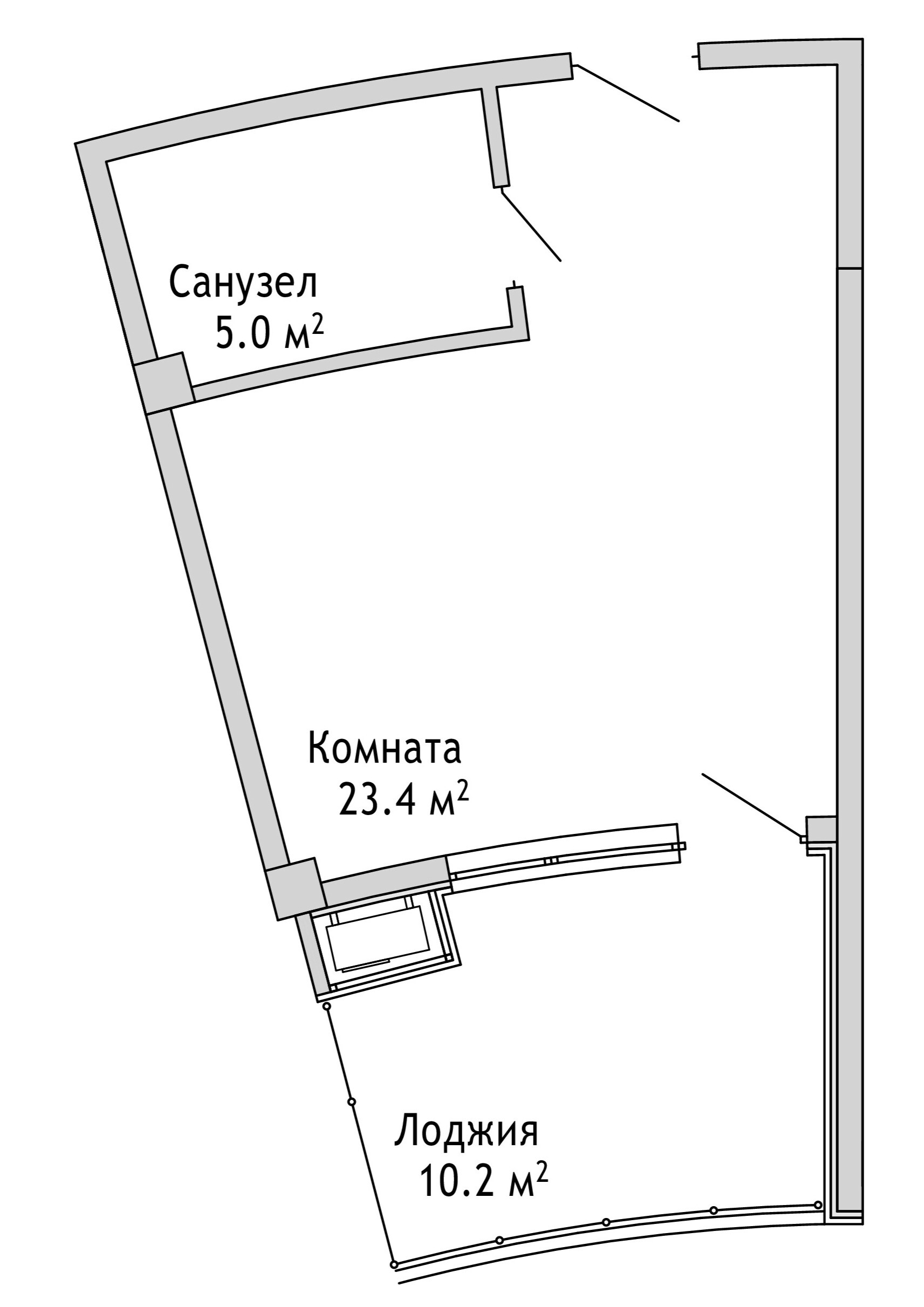 1-комн., 28.4 м², 7/7 этаж, ЖК «Cosmos Черное море Риверта Отель»