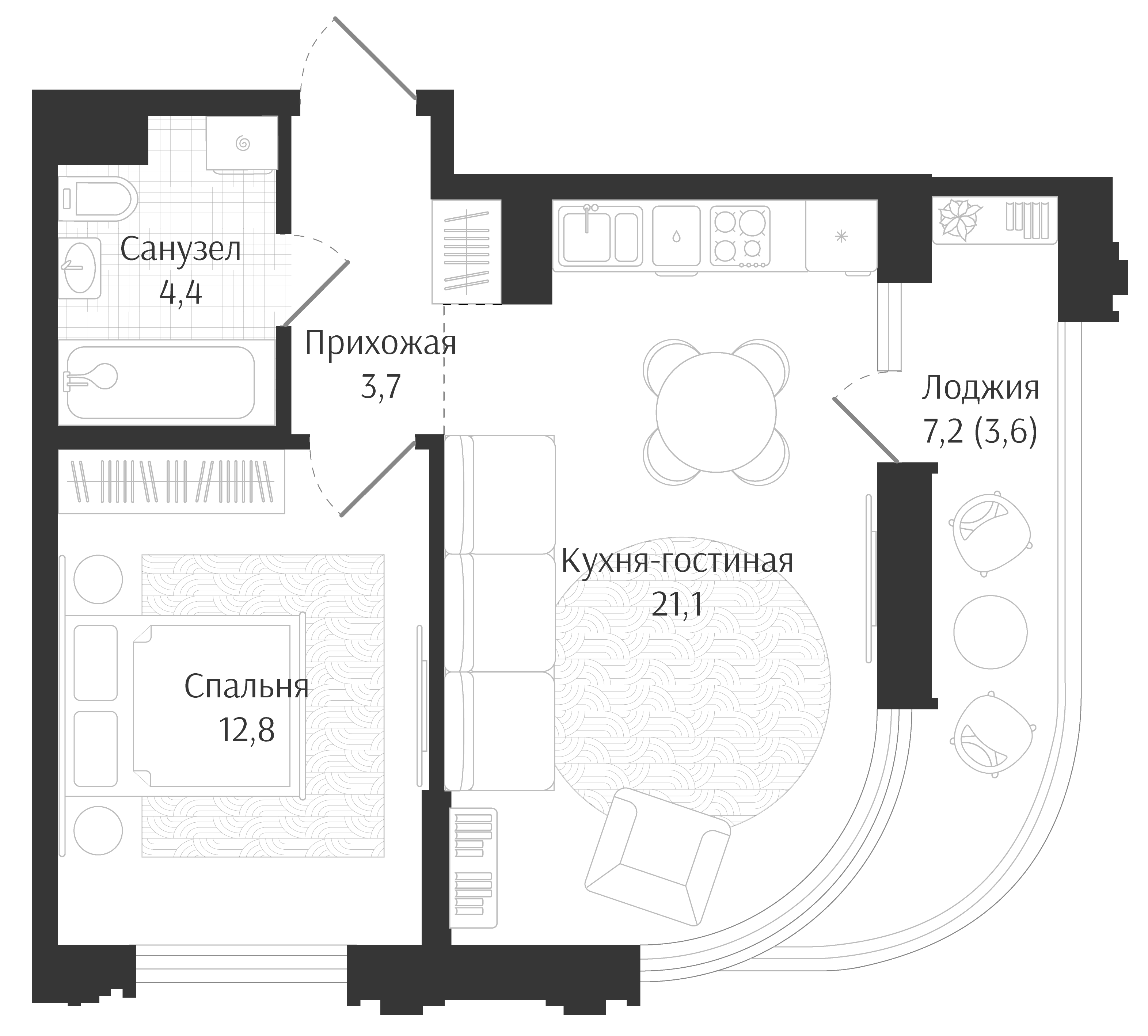 2-комн. Брют Резиденс