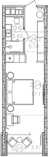 Студия, 25.87 м², 5/8 этаж, ЖК «Гостиничный комплекс Белые ночи»