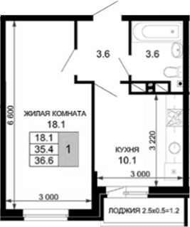 Продается 1-комн. квартира, 35.4 м²