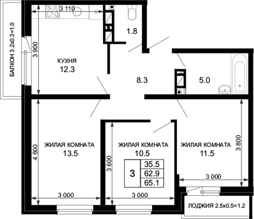 3-комн. Дыхание (АСК)