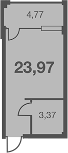 Студия, 19.2 м², 5/7 этаж, ЖК «Каравелла Португалии»