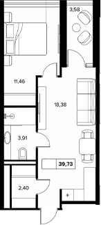Продается 1-комн. квартира, 36.15 м²