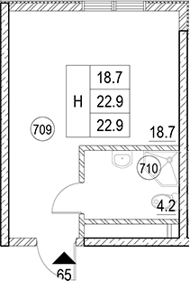 Продается 1-комн. квартира, 22.9 м²